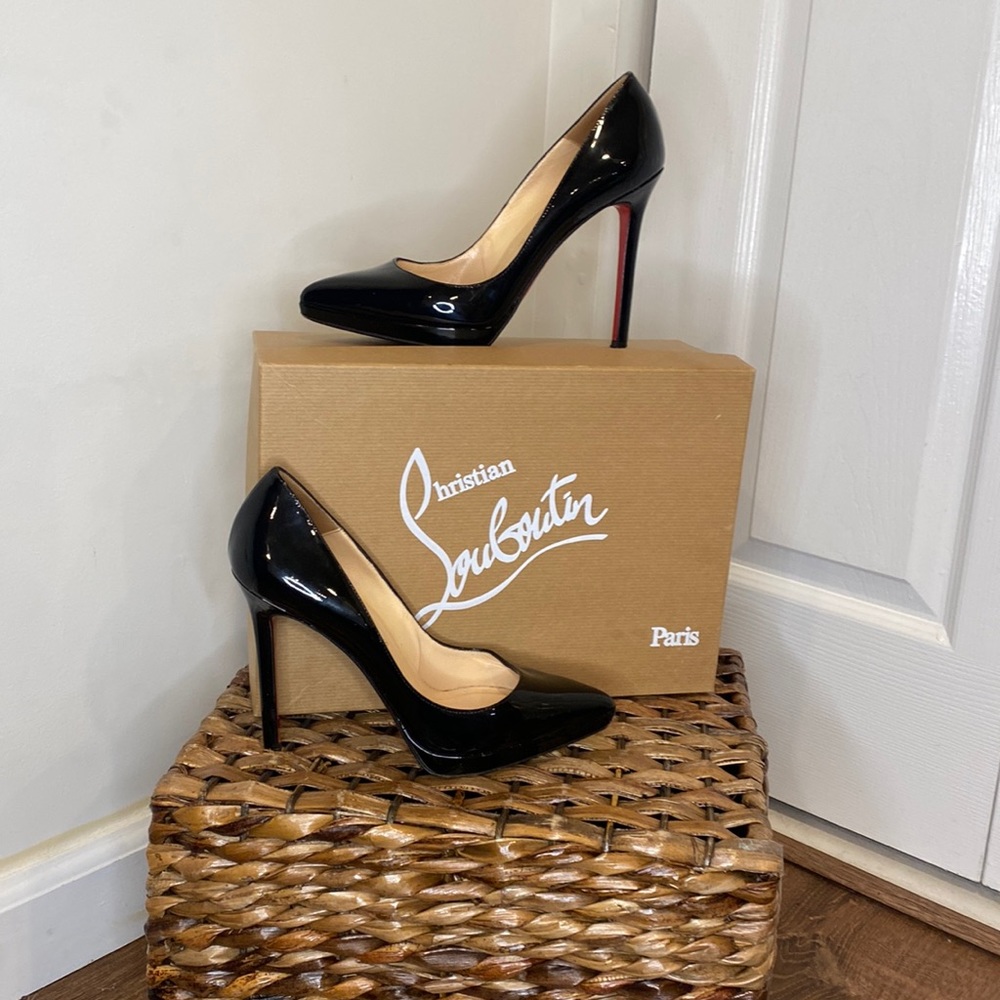 Christian Louboutin Black Patent leather Pigalle Plato 120
